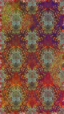 Pürüzsüz desen, parlak çiçekli halı kahverengi renklerde..