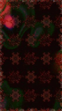 Siyah ve kahverengi renkte çiçekler. Raster illüstrasyonu. Asya tekstil tarzında. Raster illüstrasyonu. Kusursuz çiçek deseni.