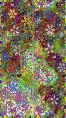 Raster kusursuz. Güzel kumaş deseni. Düz Çiçek Elementleri Tasarımı. Renkli Bahar Temalı Kusursuz Arkaplan. Çiçek deseni.