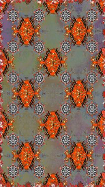 Çiçek deseni. Gri renkli çiçekler. Raster illüstrasyonu. Şatafatlı bahar bahçesi dokusu. Gri renklerde desensiz çiçek.