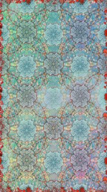 Düz Çiçek Elementleri Tasarımı. Renkli Bahar Temalı Kusursuz Arkaplan. Çiçeksel fantezi tasarımı. Parlak bir arka planda..