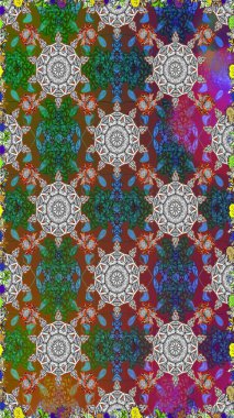 Kusursuz Vintage Çiçek Deseni. Raster Kalça dokusu deseni.