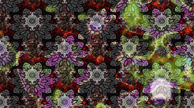 Düz Çiçek Elementleri Tasarımı. Renkli Bahar Teması eskiz kalıbı. Sevimli çiçek raster deseni. Siyah renkte çiçekler.