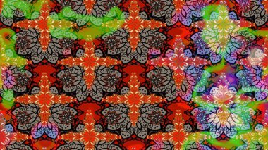 Renkli Bahar Teması eskiz kalıbı. Düz Çiçek Elementleri Tasarımı. Çiçek desenli eskiz, yaz çiçekleri. Kırmızı renkte çiçekler.