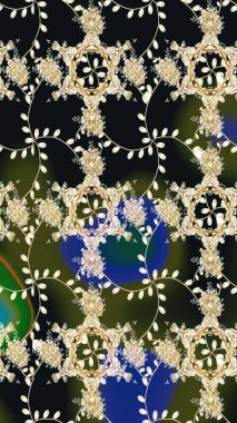 Raster illüstrasyonu. Şatafatlı bahar bahçesi dokusu. Flower eskiz arka planı. Çiçek deseni.