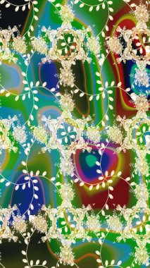 Raster çiçek desenleri çiziyor. Vadinin yeşil renkli çiçekleri.