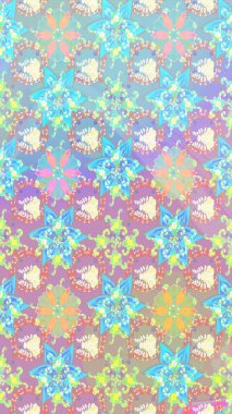 Raster illüstrasyonu. Yaprak ve çiçeklerin suluboya resimleri, nötr ve mavi renkler üzerine çizimler. Nazikçe, bahar çiçekleri tarafsız ve mavi renklerde.