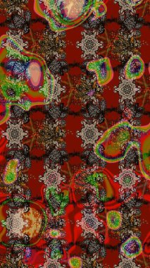 Raster illüstrasyonu. Eski usul. Tomurcukları çiçek olan sevimli bir çiçek deseni. Raster. Kumaş, tekstil, duvar kağıdı baskısı için. Taslak arkaplan.