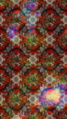 Raster - stok. Kahverengi çiçekli eskiz deseni, suluboya çiçek deseni, sevimli çiçek, duvar kağıdı, kart veya kumaş için fayanslı.