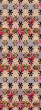 Çiçekler bej ve nötr renklerde. Raster illüstrasyonu. Çizim çiçek deseni duvar kağıdı için kullanılabilir.