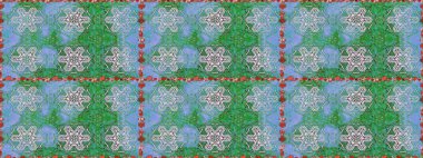 Yeşil renkte çiçeklerle süslenmiş kusursuz çiçek deseni. Suluboya tarzında yeşil renkte çiçekler.