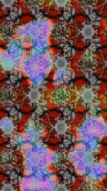 Tekstil için figür. Yapraklı çizim şekli. Poster ya da kapak için arka plan. Şirin, zarif çiçekler Raster illüstrasyonu. Davetiye ve kartpostal tasarımı için dekoratif çiçek unsurları.