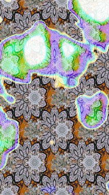 Gri renkli şirin çiçekler. Küçük çiçekli basit bir çiçek çizimi. Raster illüstrasyonu. Moda baskısı, albüm, ambalaj kağıdı, duvar kağıdı için zarif dekoratif süslemeler..