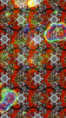 Raster illüstrasyonundaki çiçek desenli çizim. Gri renkli çiçekler.