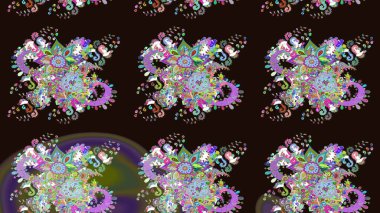 Robot resim. Raster illüstrasyonu. Küçük çiçekte sevimli çiçek deseni var..