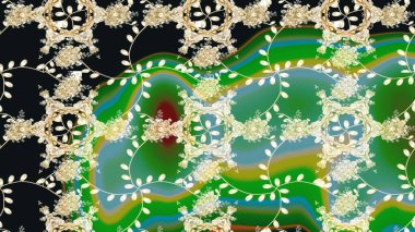 Doğal kozmetik ürünleri, parfüm, çiçekçi dükkanı için bahar ihalesi tasarımı. Yeşil lale çiçekli Raster eskiz deseni. Karşılama ya da düğün geçmişi olarak kullanılabilir. Paket kağıdı için en iyisi..