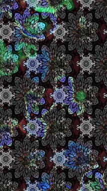 Siyah renkli çiçek desenli eskiz. Suluboya tarzında siyah renkte çiçekler.