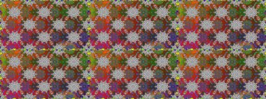 Küçük çiçekteki sevimli çiçek deseni. Bir sürü kahverengi ve gri soyut çiçekli tropik, pürüzsüz desen. Varisolokahverengi ve gri raster pürüzsüz çizim.