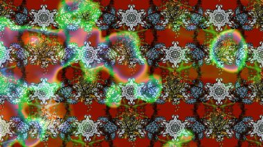 Kahverengi renkli etnik çiçeklerin olduğu zarif bir eskiz modeli. Raster Çiçek İllüstrasyonu güzel tekstil..