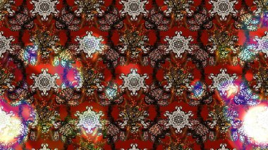 Suluboya çiçekli çiçek deseni. Raster illüstrasyonu. Kahverengi renkli Asyalı tekstil.