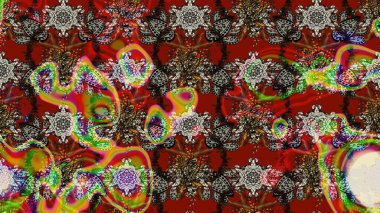 Çiçekli karalama şeklinde Raster çiçek deseni. Nazikçe, güzel çiçek arkaplanı. Kırmızı renkte çiçekler.