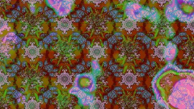 Raster düz çiçek çizim deseni. Hediye ambalaj kağıdı, tebrik kartları, posterler ve pankart tasarımı. Kahverengi renkte çiçekler.