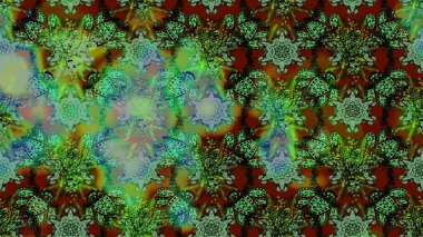 Çiçek deseni. Raster illüstrasyonu. Chichi 'nin kumaş kalıbını çiz. Renkli Bahar Teması eskiz kalıbı. Düz Çiçek Elementleri Tasarımı.