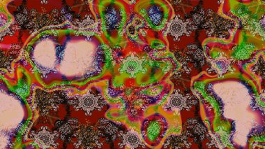 Raster illüstrasyonundaki çiçek desenli çizim. Kahverengi renkte çiçekler.