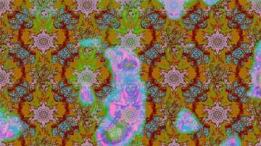 Taslak dekoratif arka plan, çiçek mandala. Çiçek. Raster illüstrasyonu. Kahverengi renklerde.