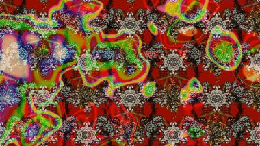 Zarif, parlak ve kırmızı çiçek desenli eskiz. Sabıka fotoğraflarında, bebek kıyafetlerinde, duvar kâğıtlarında, paket kutularında falan kullanılabilir. Raster..