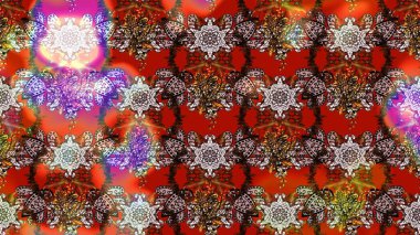 Raster illüstrasyonundaki çiçek desenli çizim. Güzel kumaş deseni. Renkli Bahar Teması eskiz kalıbı. Düz Çiçek Elementleri Tasarımı.