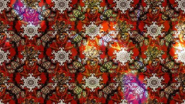 Kahverengi renkler ve parlak çiçekler üzerine soyut çizim deseni. Çiçeksel elementlerle süslenmiş zarif raster dokusu. Küçük çiçekte şirin bir çiçek deseni var..