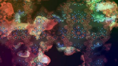 Çiçek desenli çizim. Raster illüstrasyonu. Asya tekstil tarzında. Güzel kumaş deseni. Renkli Bahar Teması eskiz kalıbı. Düz Çiçek Elementleri Tasarımı.