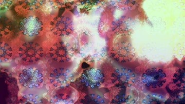 Parlak çiçekli nötr renkler üzerine soyut çizim deseni. Çiçeksel elementlerle süslenmiş zarif raster dokusu. Küçük çiçekte şirin bir çiçek deseni var..