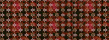 Parlak renkli çiçekleri ve kahverengi ve gri renkli yaprakları olan şaşırtıcı, pürüzsüz çiçek deseni. Moda baskıları için zarif bir şablon. Modern çiçek arkaplanı. Halk stili.