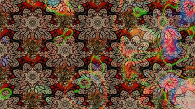 Soyut çiçek çizim kalıbı arka planı. Raster deseni. Raster illüstrasyonu. Bej renklerde. Küçük çiçekte sevimli çiçek deseni var..