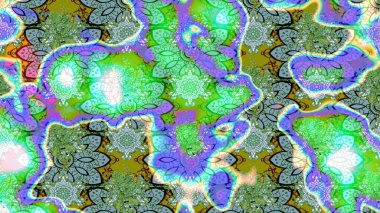 Çiçek desenli çizim. Raster illüstrasyonu. Asya tekstil tarzında. Güzel kumaş deseni. Renkli Bahar Teması eskiz kalıbı. Düz Çiçek Elementleri Tasarımı.