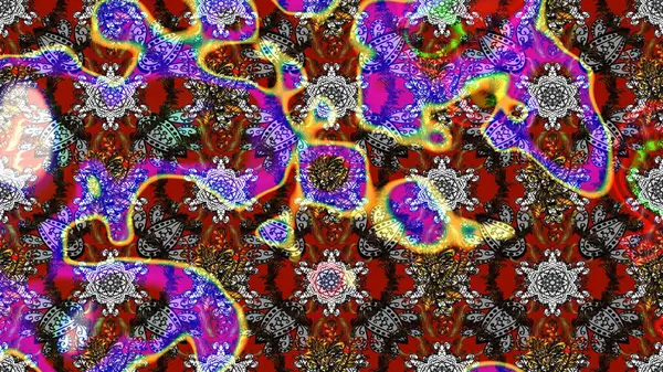 Gri renkli etnik çiçekli zarif eskiz deseni. Raster Çiçek İllüstrasyonu güzel tekstil..