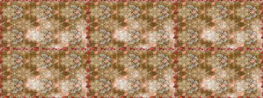 Bej ve kahverengi renkli çiçekler. Kusursuz çiçek deseni. Asya tekstil tarzında. Raster illüstrasyonu. Raster illüstrasyonu.