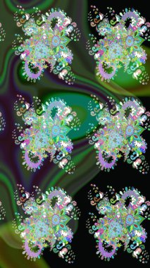 Çiçekli çiçek deseni, suluboya. Raster deseni. Küçük çiçekte güzel bir çiçek deseni..