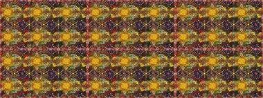 El yapımı çiçek ve bitki koleksiyonu. Raster illüstrasyonu. Şirin karalama çiçekleri olan kusursuz çiçek desenleri. Raster illüstrasyonu. Eskiz tarzı kahverengi renklerde.