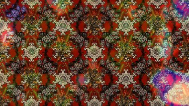 Raster illüstrasyonundaki çiçek desenli çizim. Suluboya tarzında kahverengi renkte çiçekler.