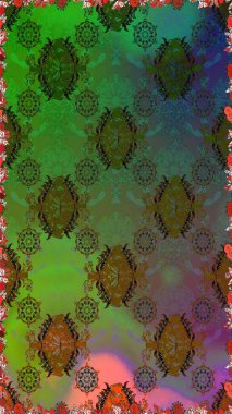 Güzel kumaş deseni. Renkli Bahar Temalı Kusursuz Arkaplan. Düz Çiçek Elementleri Tasarımı. Raster illüstrasyonunda kusursuz çiçek deseni.