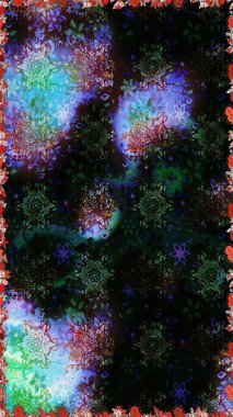 Duvar kağıdı, web sitesi arka planı, ambalaj kağıdı, davetiye, broşür, afiş veya web sitesi için kusursuz çiçek deseni kullanılabilir. Parlak elementlerin. El çizimi Raster illüstrasyonu.