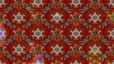 Kahverengi renkte çok kahverengi, zarif küçük çiçekler ve komik böcekler, raster desen, illüstrasyon.