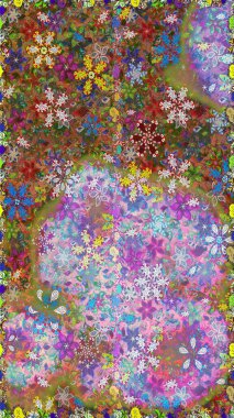 Raster illustration. Seamless pattern with cute flowers and leaves on neutral and brown colors, watercolor floral pattern, tileable for wallpaper, card or fabric.