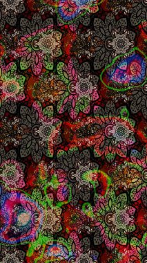 Çiçekli eskiz deseni. El çizimi. Siyah renkli çiçekler. Suluboya çizimi.