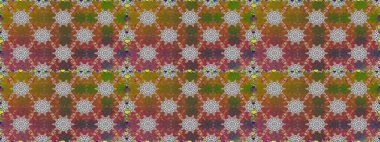 Renkli Bahar Temalı Kusursuz Arkaplan. Düz Çiçek Elementleri Tasarımı. Raster illüstrasyonunda kusursuz çiçek deseni. Kahverengi renkte çiçekler.