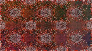 Çiçek kompozisyonu. Çiçek kolajı. Raster deseni. Doğa. Çiçek arkaplan. - Kahverengi çiçekler. Küçük çiçekte güzel desen var..