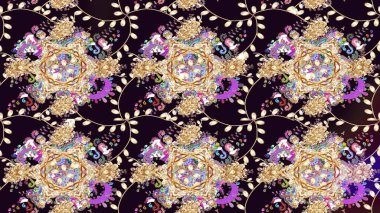 Raster illüstrasyonundaki çiçek desenli çizim. Suluboya tarzında siyah renkte çiçekler.